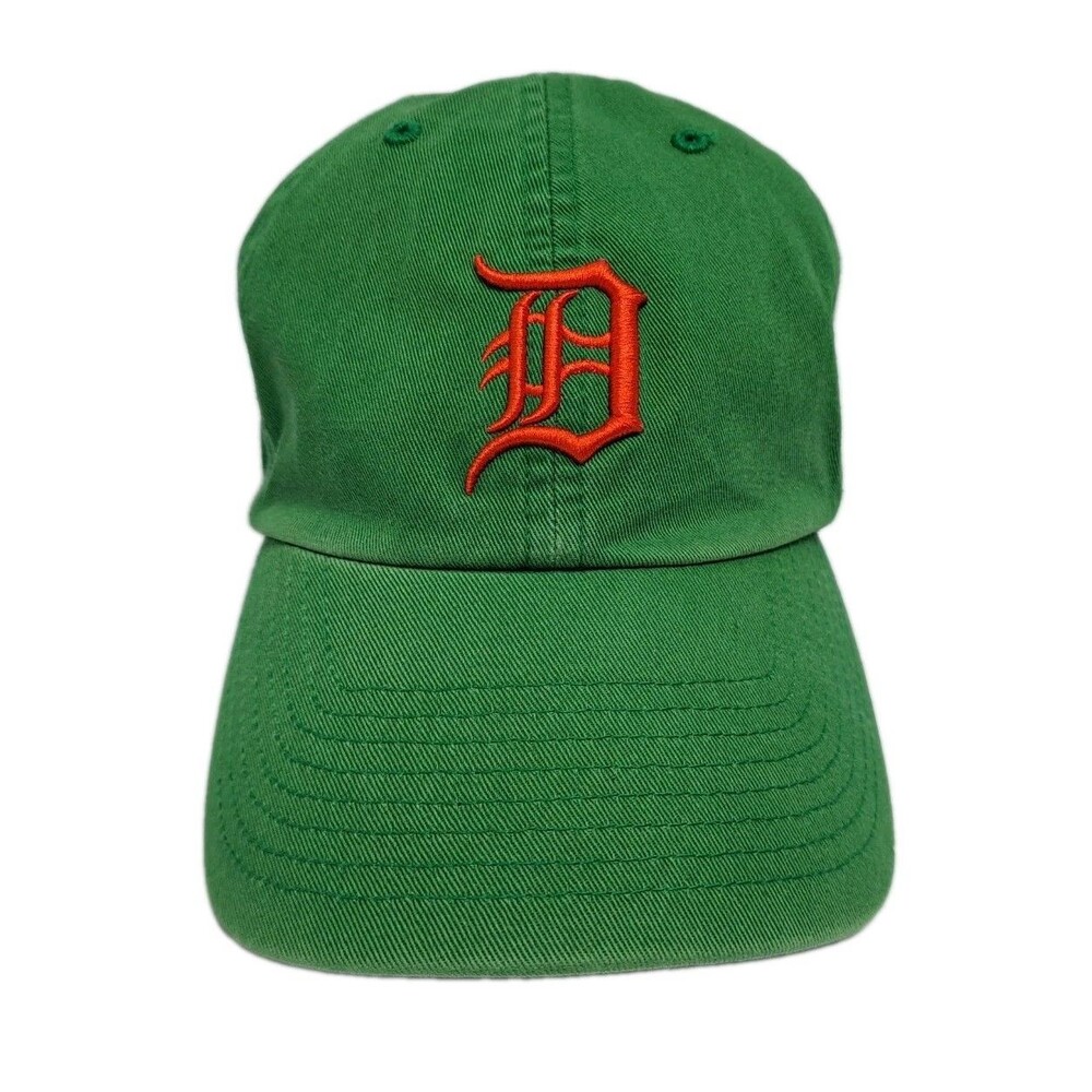 Detroit Tigers Green Orange Clover StrapBack Hat Retro Vintage Twin Enterprises